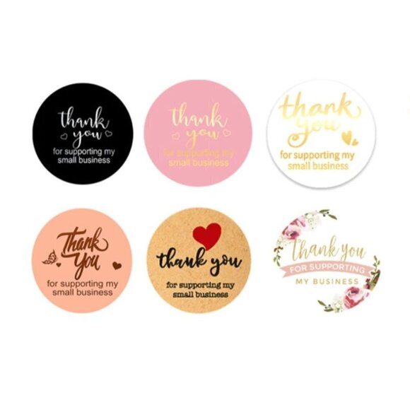 500 PCS Thank You For Supporting  My Small Business 1" Stickers Waterproof Choos - Picture 2 of 9